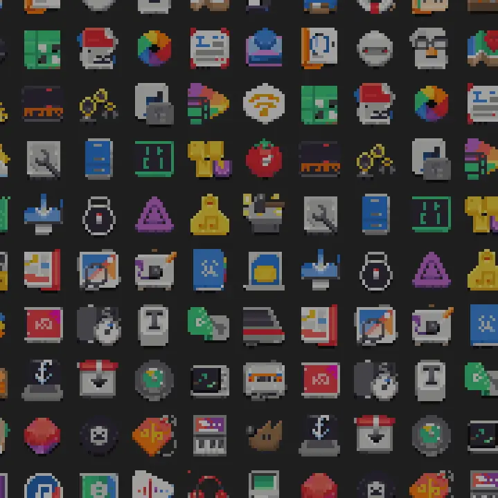 Screensaver mode with cascading icons